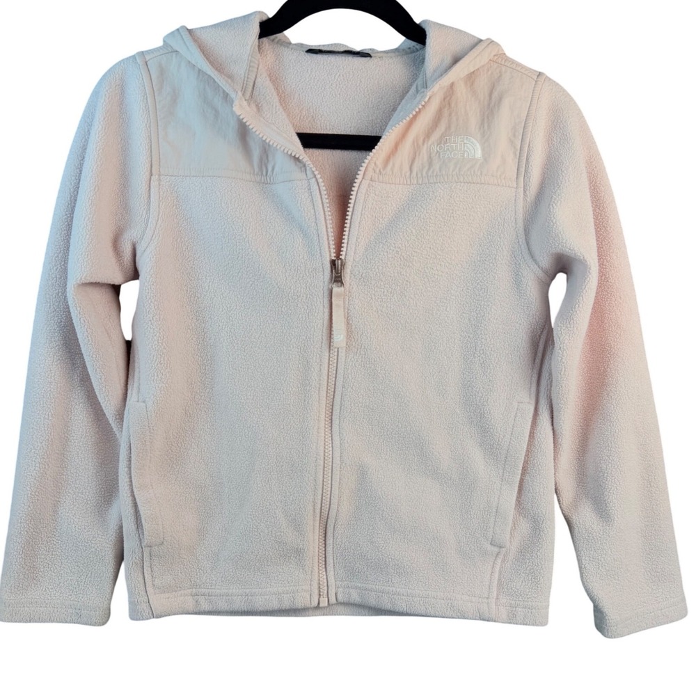 The North Face Girls Pink Full Zip Fleece Hoodie Jacket Size Medium 10/12